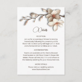 3D Magnolia Flowers White Details Enclosure Card エンクロージャーカード
