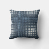 3D Metallic Blue-Gray Tile Pattern with Highlights クッション (裏面)