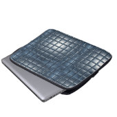 3D Metallic Blue-Gray Tile Pattern with Highlights ラップトップスリーブ (正面下部)