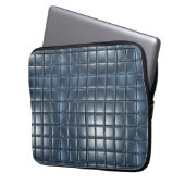 3D Metallic Blue-Gray Tile Pattern with Highlights ラップトップスリーブ (正面左)