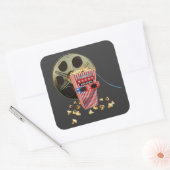 3D Movie Reel and Buttered Popcorn スクエアシール (封筒)