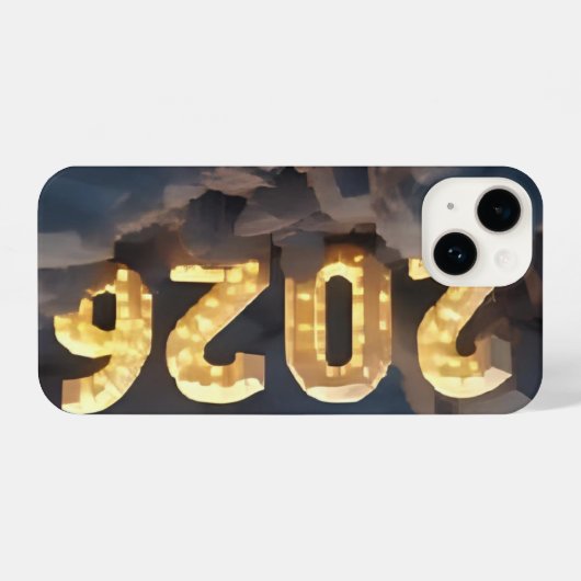  3D Number Design for New Year 2026 iPhoneケース (裏面横)