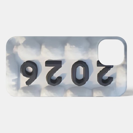  3D Number Design for New Year 2026 iPhoneケース (裏面横)