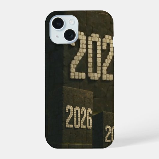  3D Number Design for New Year 2026 iPhone 15ケース (裏面)