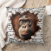 3D Orangutan Wall Break Art – Realistic Safari クッション (ブランケット)