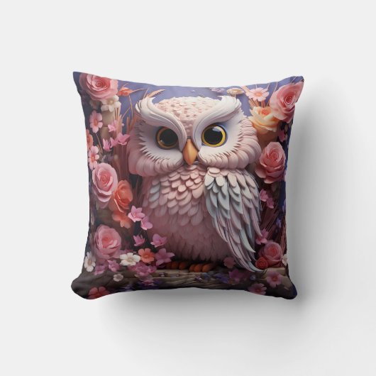 3D owl pillow クッション (正面)