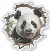 3D Panda Wall Break Art – Realistic Safari シール (正面)