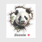 3D Panda Wall Break Art – Realistic Safari シール (シート)