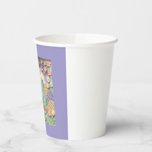 3D Paper Cut Bunny & Easter Eggs Party 紙コップ (左)