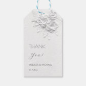 3D Paper Cut Roses Wedding Thank You ギフトタグ (裏面)