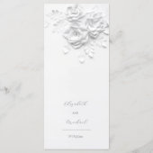 3D Paper Cut White Roses Menu メニュー (裏面)