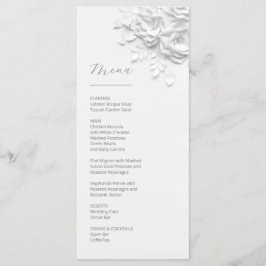 3D Paper Cut White Roses Menu メニュー
