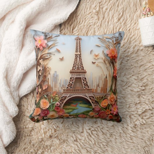3D Paris pillow クッション (ブランケット)