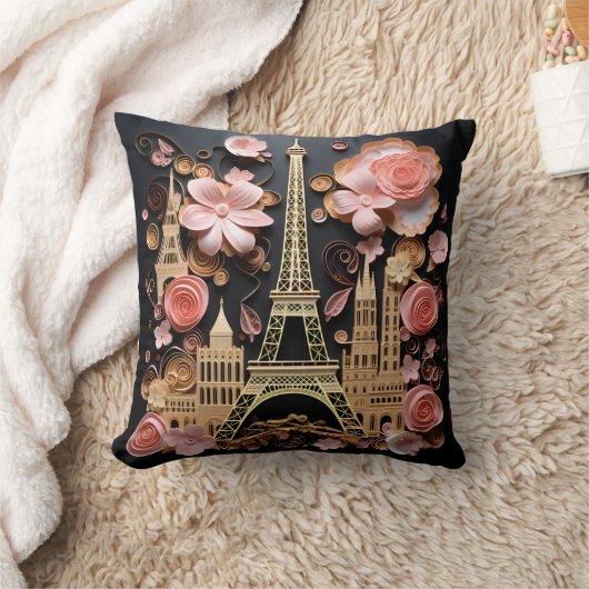 3D Paris pillow クッション (ブランケット)