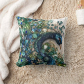 3D Peacock Cushion with Rubies, Emeralds, クッション (ブランケット)