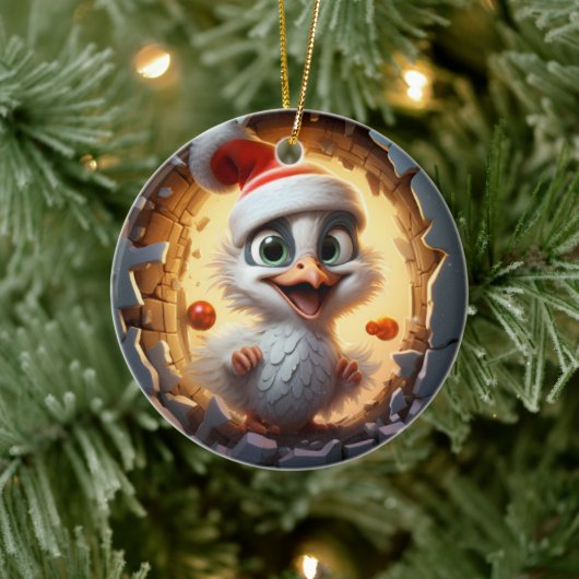 3D Personalized Christmas Bird  セラミックオーナメント (ツリー)