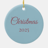 3D Personalized Christmas Bunny セラミックオーナメント (裏面)