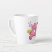 3D Pink Balloon Letter A Ceramic Latte Mug カフェラテマグ (左アングル)