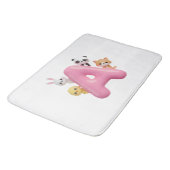 3D Pink Balloon Letter A Plush Bath Mat バスマット (アングル)