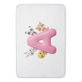 3D Pink Balloon Letter A Plush Bath Mat バスマット (正面縦)