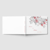 3D Pink Gray Roses | Wedding ゲストブック (全面)