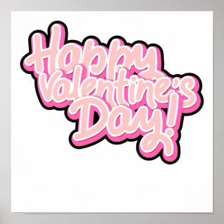 3d pink happy valentines day typography 2022 ポスター