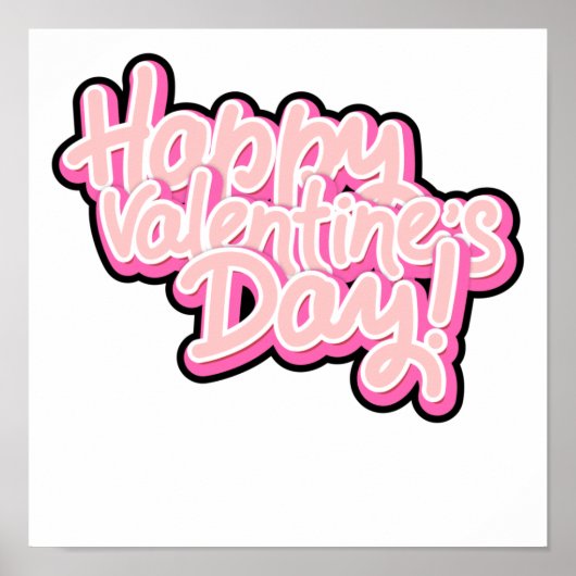 3d pink happy valentines day typography 2022 ポスター (正面)