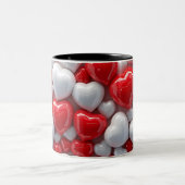 3D Pink heart ツートーンマグカップ (中央)
