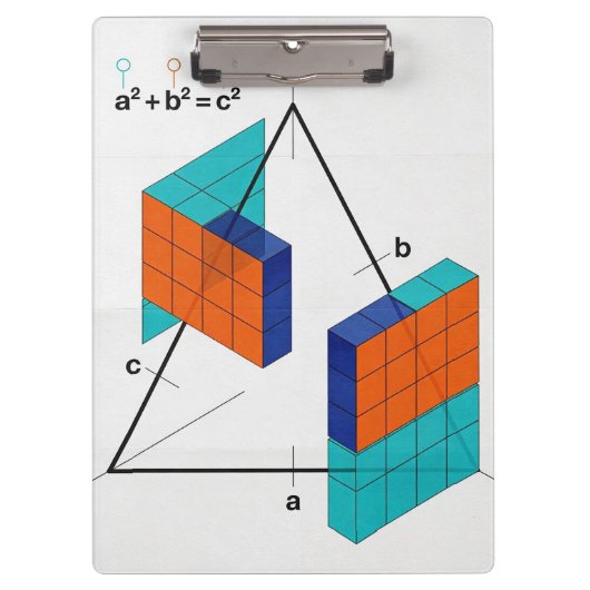 3D Pythagorean Theorem Math Clipboard クリップボード (正面)