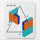 3D Pythagorean Theorem Math Mousepad マウスパッド (正面)