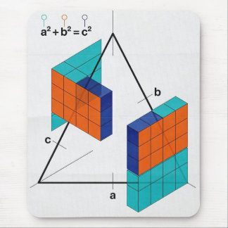 3D Pythagorean Theorem Math Mousepad マウスパッド