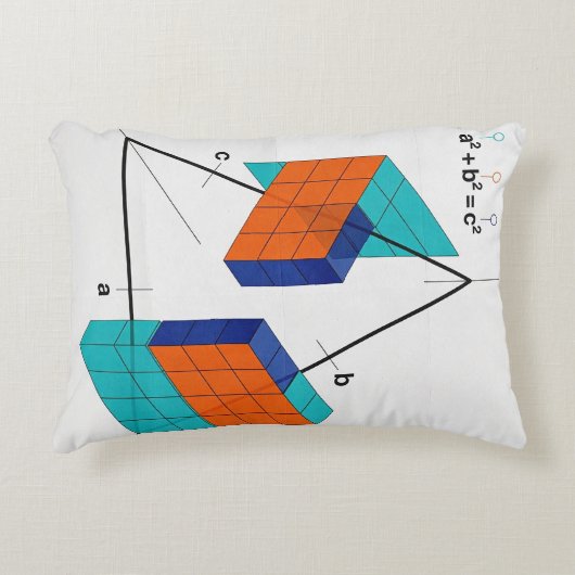 3D Pythagorean Theorem Math Pillow アクセントクッション (正面)