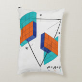 3D Pythagorean Theorem Math Pillow アクセントクッション (裏面(縦))