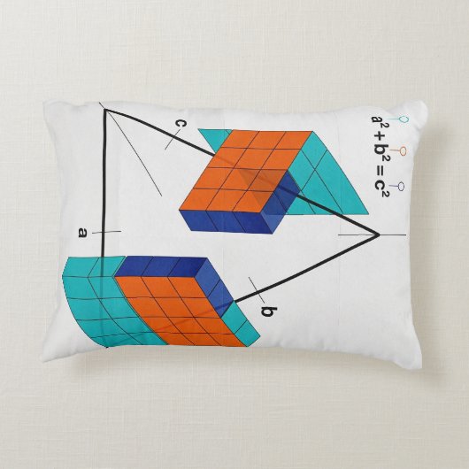 3D Pythagorean Theorem Math Pillow アクセントクッション (裏面)