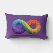 3D Rainbow Infinity Symbol Autism Neurodiversity ランバークッション (裏面)
