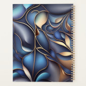 3D Ranken Muster blau goldfarben プランナー手帳 (裏面)