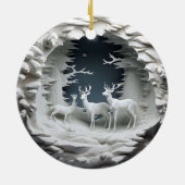 3D Reindeer Christmas Ornament セラミックオーナメント (裏面)