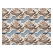 3d Rendered Roses In Shades Of Blue And White テーブルクロス (正面(横))