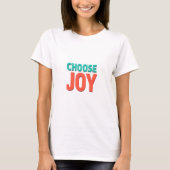 3D Rendered Text Graphic – “CHOOSE JOY” in Teal an Tシャツ (正面)
