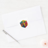 3D Retro 80s Rubik's Cube Puzzle Die-Cut Sticker スクエアシール (封筒)