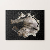 3d Rhino -アフリカのサファリ動物のサイ ジグソーパズル (横)