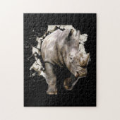 3d Rhino -アフリカのサファリ動物のサイ ジグソーパズル (縦)