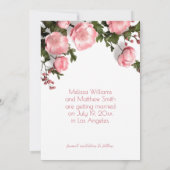 3D Roses Greenery Wildflowers セーブザデート (裏面)