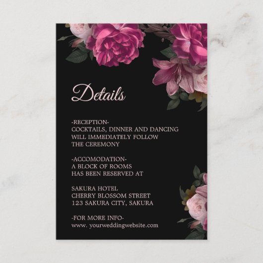 3D Roses Wildflowers Apricot Black エンクロージャーカード (正面)