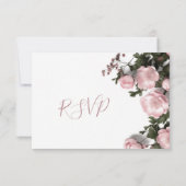 3D Roses Wildflowers Wedding 出欠カード (裏面)