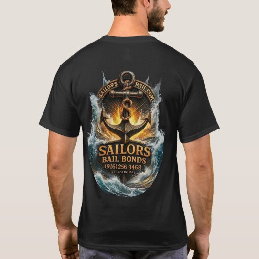 3D Sailors Bail Bonds Splash Down Tシャツ (裏面)