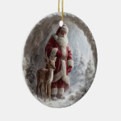 3D Santa and Deer Ceramic Christmas Ornament セラミックオーナメント (右)