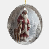 3D Santa and Deer Ceramic Christmas Ornament セラミックオーナメント (左)