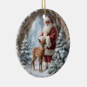 3D Santa and Deer Ceramic Christmas Ornament セラミックオーナメント (右)