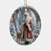 3D Santa and Deer Ceramic Christmas Ornament セラミックオーナメント (右)